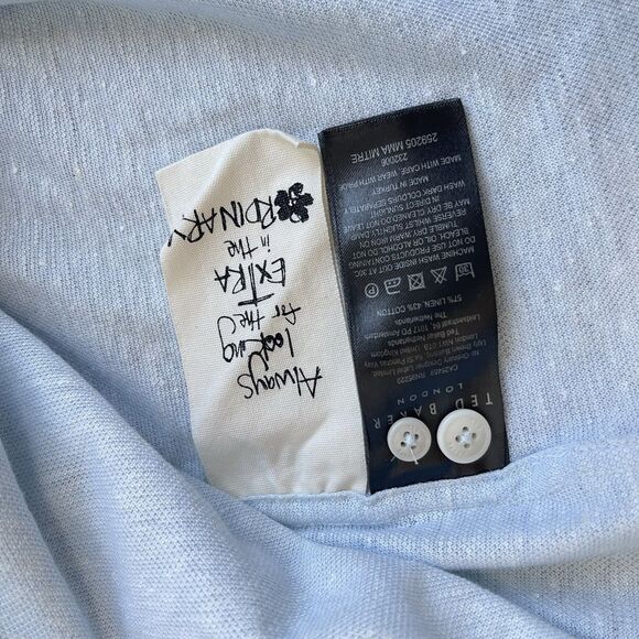 Ted Baker Men's Linen Cotton Knit Casual Shirt 3 / M Coastal Resort Summer - Picture 12 of 16